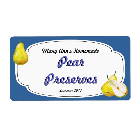 Pear Preserves Canning Labels (Voorkant)