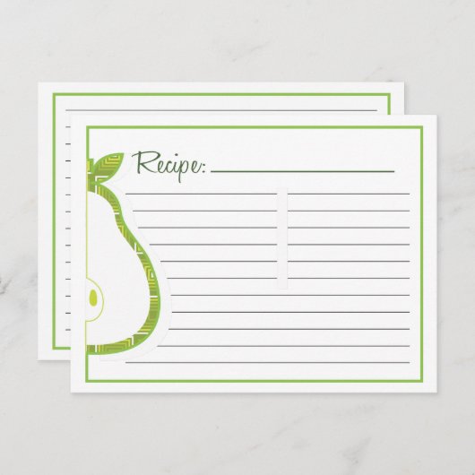 Pear Recipe Card Briefkaart (Voorkant / Achterkant)