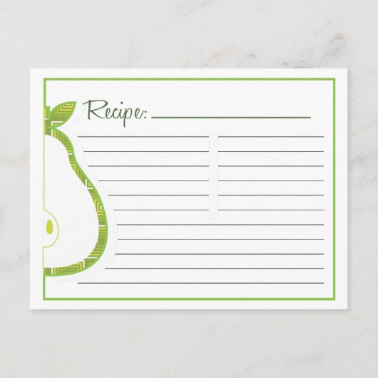 Pear Recipe Card Briefkaart (Voorkant)