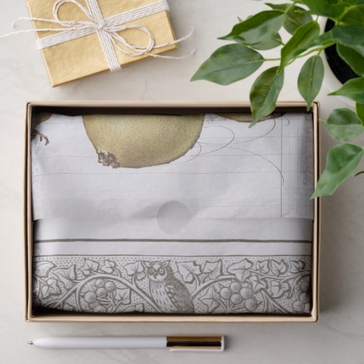  Pear Robin French Owl Leaves Decoupage Tissuepapier (Geschenk)