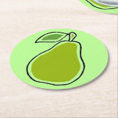 Pear Ronde Kartonnen Onderzetter (Gebogen)