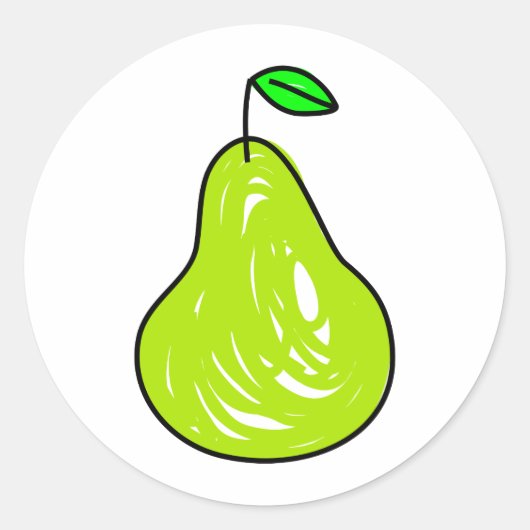 Pear Ronde Sticker (Voorkant)