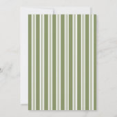 Pear sage green retro stripes baby shower kaart (Achterkant)