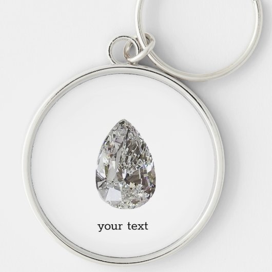 Pear Shaped Diamond Sleutelhanger (Voorkant)