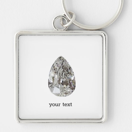 Pear Shaped Diamond Sleutelhanger (Voorkant)