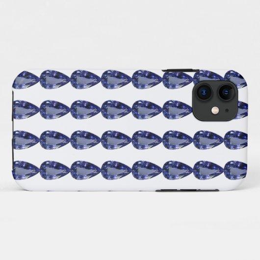 Pear shaped Sapphire Blue Case-Mate iPhone Case (Achterkant (horizontaal))
