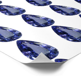 Pear shaped Sapphire Blue Poster