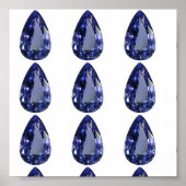 Pear shaped Sapphire Blue Poster (Voorkant)