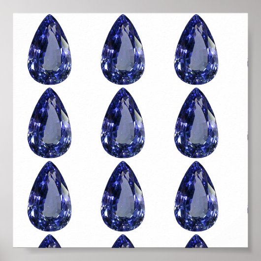 Pear shaped Sapphire Blue Poster (Voorkant)