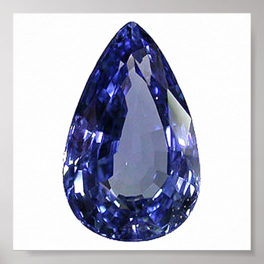 Pear shaped Sapphire Blue Poster (Voorkant)