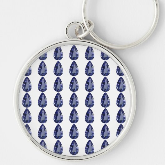 Pear shaped Sapphire Blue Sleutelhanger (Voorkant)