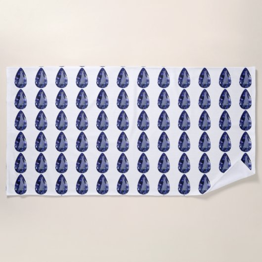 Pear shaped Sapphire Blue Strandlaken (Voorkant)