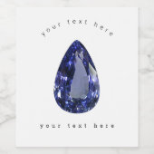 Pear shaped Sapphire Blue Wijn Etiket (Enkel label)