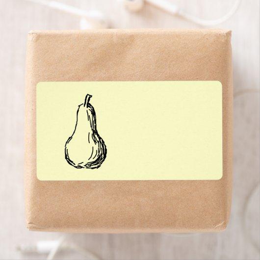Pear Sketch. Lijnillustratie in zwart. Etiket (Insitu)