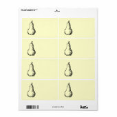 Pear Sketch. Lijnillustratie in zwart. Etiket (Full Sheet)