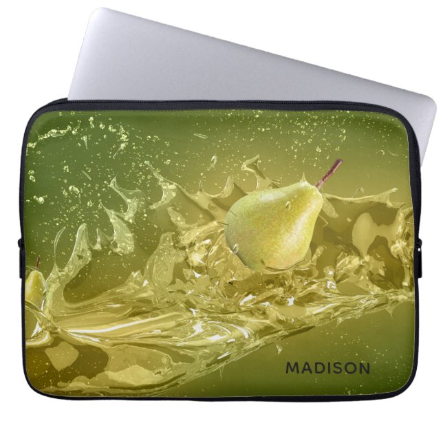 Pear Splash, aangepaste laptophoezen Laptop Sleeve (Voorkant)
