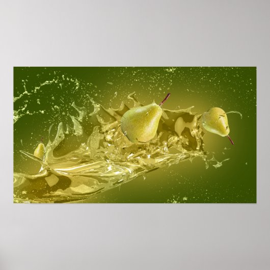 Pear Splash-poster Poster (Voorkant)