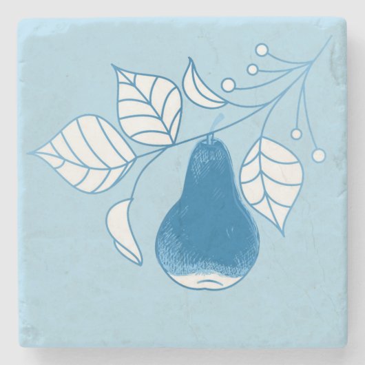 Pear Stenen Onderzetter (Voorkant)