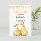 Pear theme party invitation kaart (Staand voorkant)