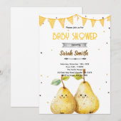 Pear theme party invitation kaart (Voorkant / Achterkant)