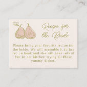 Pear Themed Recipe for the Bride Bridal Shower Informatiekaartje (Voorkant)