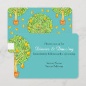 Pear Tree blauwgroen bruiloft receptie invitatie Kaart (Voorkant / Achterkant)