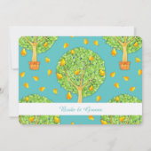 Pear Tree blauwgroen Save the Date Kaart (Achterkant)