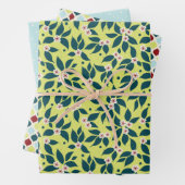 Pear Tree Holiday Inpakpapier Vel (In situ)