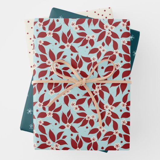 Pear Tree Holiday Inpakpapier Vel (In situ)