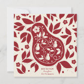 Pear Tree Partridge - Cranberry Red Feestdagenkaart (Voorkant)