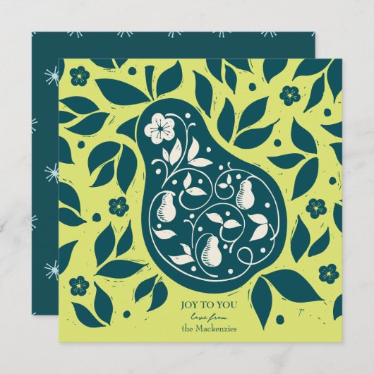 Pear Tree Partridge - Evergreen Feestdagenkaart (Voorkant / Achterkant)