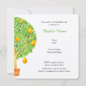Pear Tree Square Bridal Shower Invitation Kaart (Voorkant)