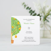 Pear Tree Square Bridal Shower Invitation Kaart (Staand voorkant)