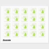 Pear Vierkante Sticker (Vel)