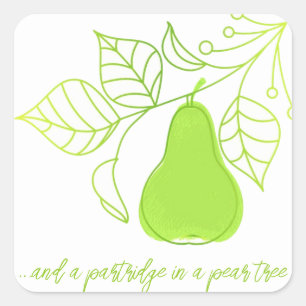 Pear Vierkante Sticker
