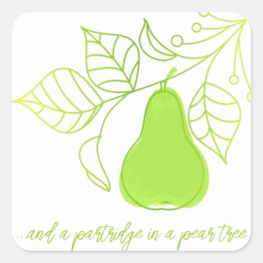 Pear Vierkante Sticker (Voorkant)