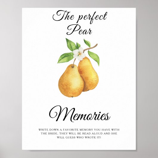 Pear Vrijgezellenfeest Herinneringen met de bruid Poster (Voorkant)