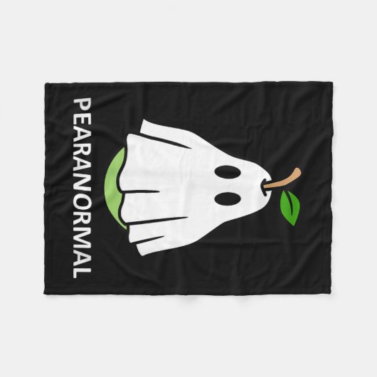 Pearanormal Cute Ghost Pear Halloween Costume Funn Fleece Deken (Voorkant (Horizontaal))