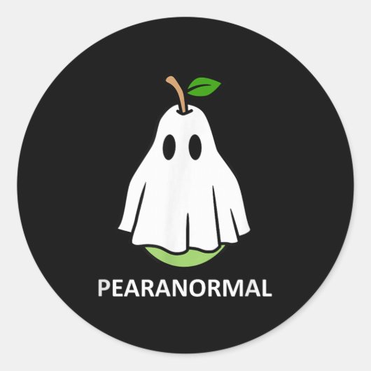 Pearanormal Cute Ghost Pear Halloween Costume Funn Ronde Sticker (Voorkant)