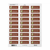 Pearfect Bruin Groen Bruiloft Retouradres Label (Full Sheet)