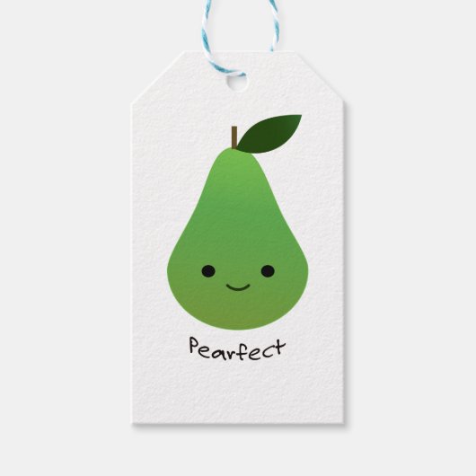 Pearfect Cute Kawaii Pear Cadeaulabel (Voorkant)