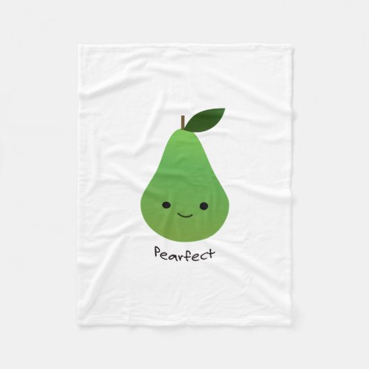 Pearfect Cute Kawaii Pear Fleece Deken (Voorkant)