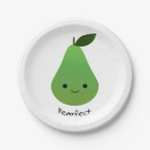 Pearfect Cute Kawaii Pear Papieren Bordje (Voorkant)