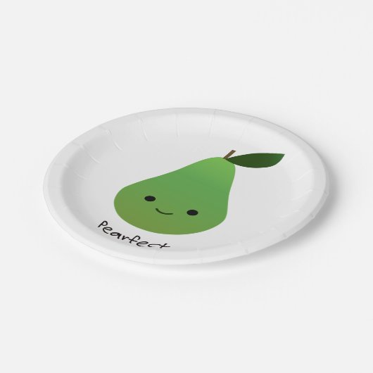 Pearfect Cute Kawaii Pear Papieren Bordje (Gekanteld)