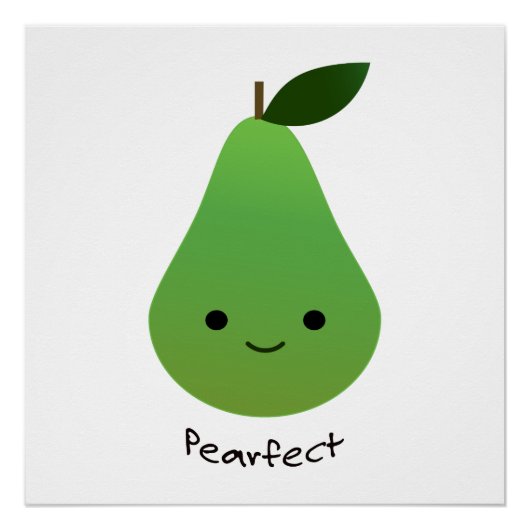 Pearfect Cute Kawaii Pear Perfect Poster (Voorkant)