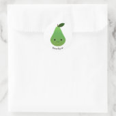 Pearfect Cute Kawaii Pear Ronde Sticker (Tas)