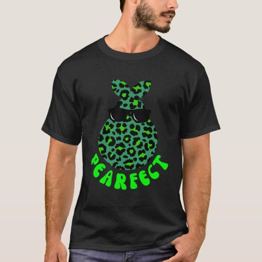 PEARFECT  Pear Fruit Pun Leopard Cheetah Print T-shirt (Voorkant)