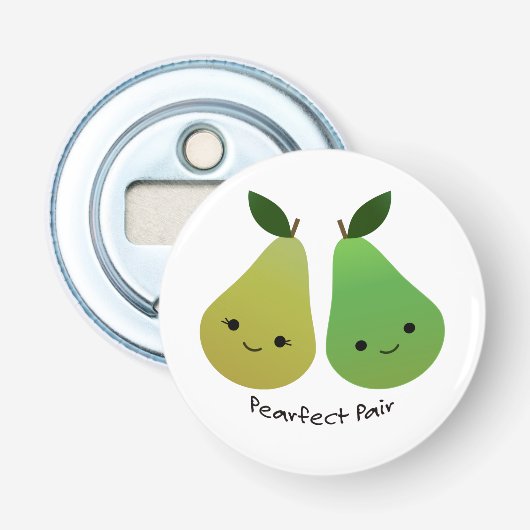 Pearfect Pear Kawaii Pears Button Flesopener (Voorkant)