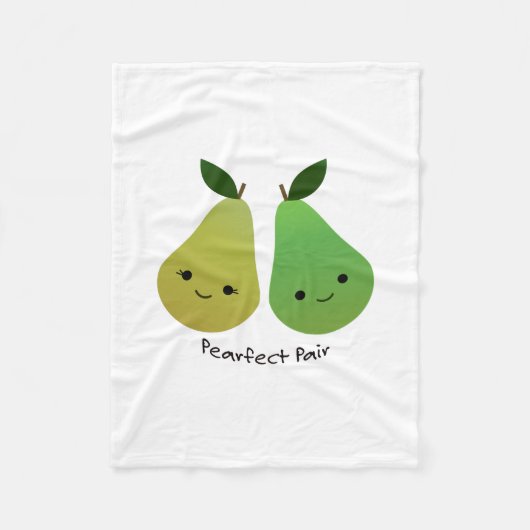 Pearfect Pear Kawaii Pears Fleece Deken (Voorkant)