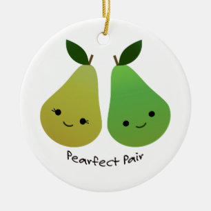 Pearfect Pear Kawaii Pears Keramisch Ornament